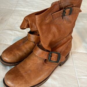 Frye moto boots.